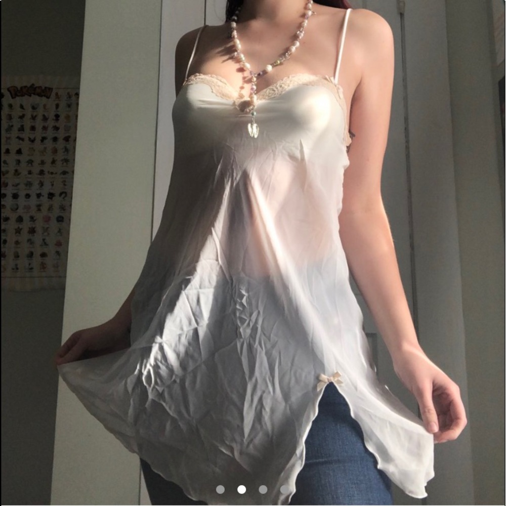 white lace slip dress